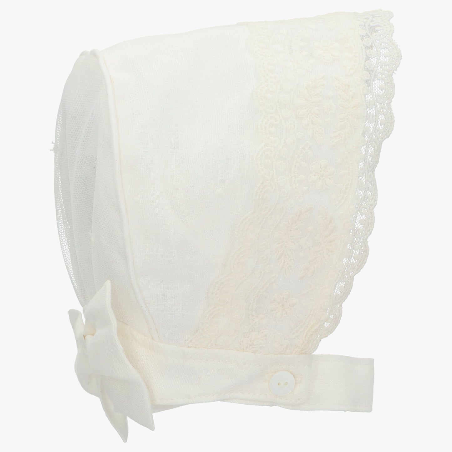 Vestido de Ceremonia de Tul Bordado y Capota