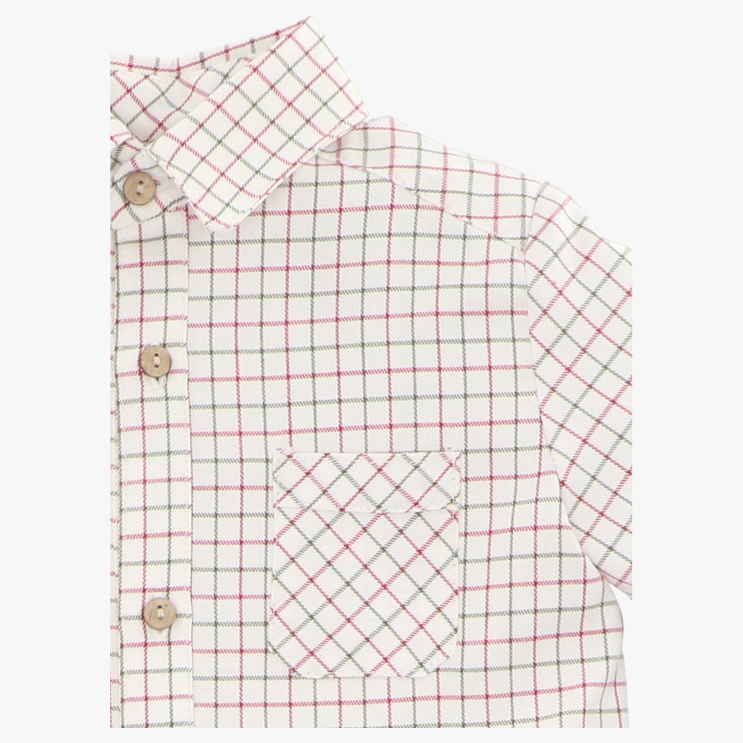 Conjunto Bermuda Verde Oliva y Camisa De Cuadro Manga Larga