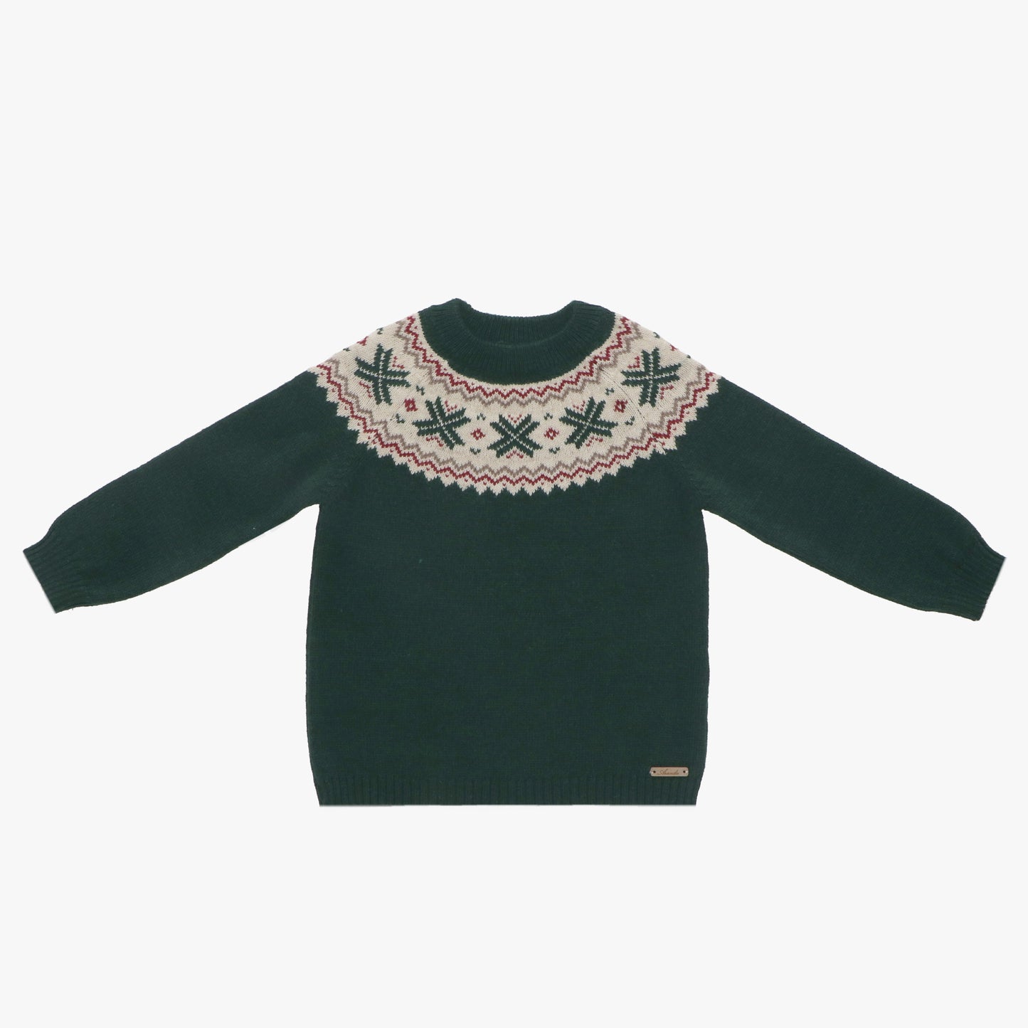 Suéter de Punto Jacquard Natale Verde