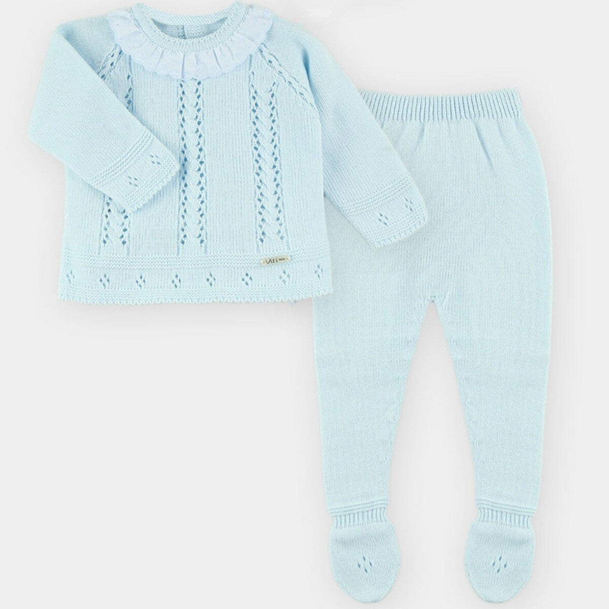 Conjunto Perle Celeste Cuello Batista