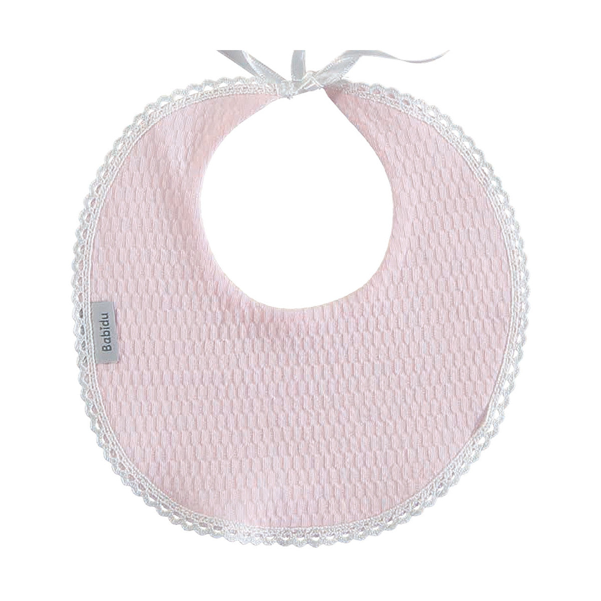 Babero Rosa Bebe con Cinta Bordada