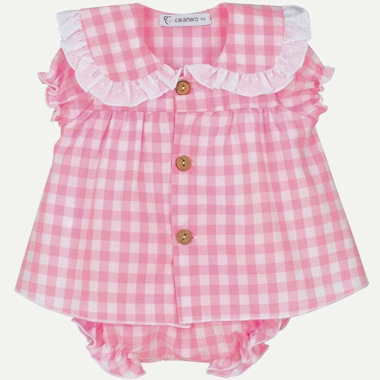 Conjunto Vichy Rosa Barbie
