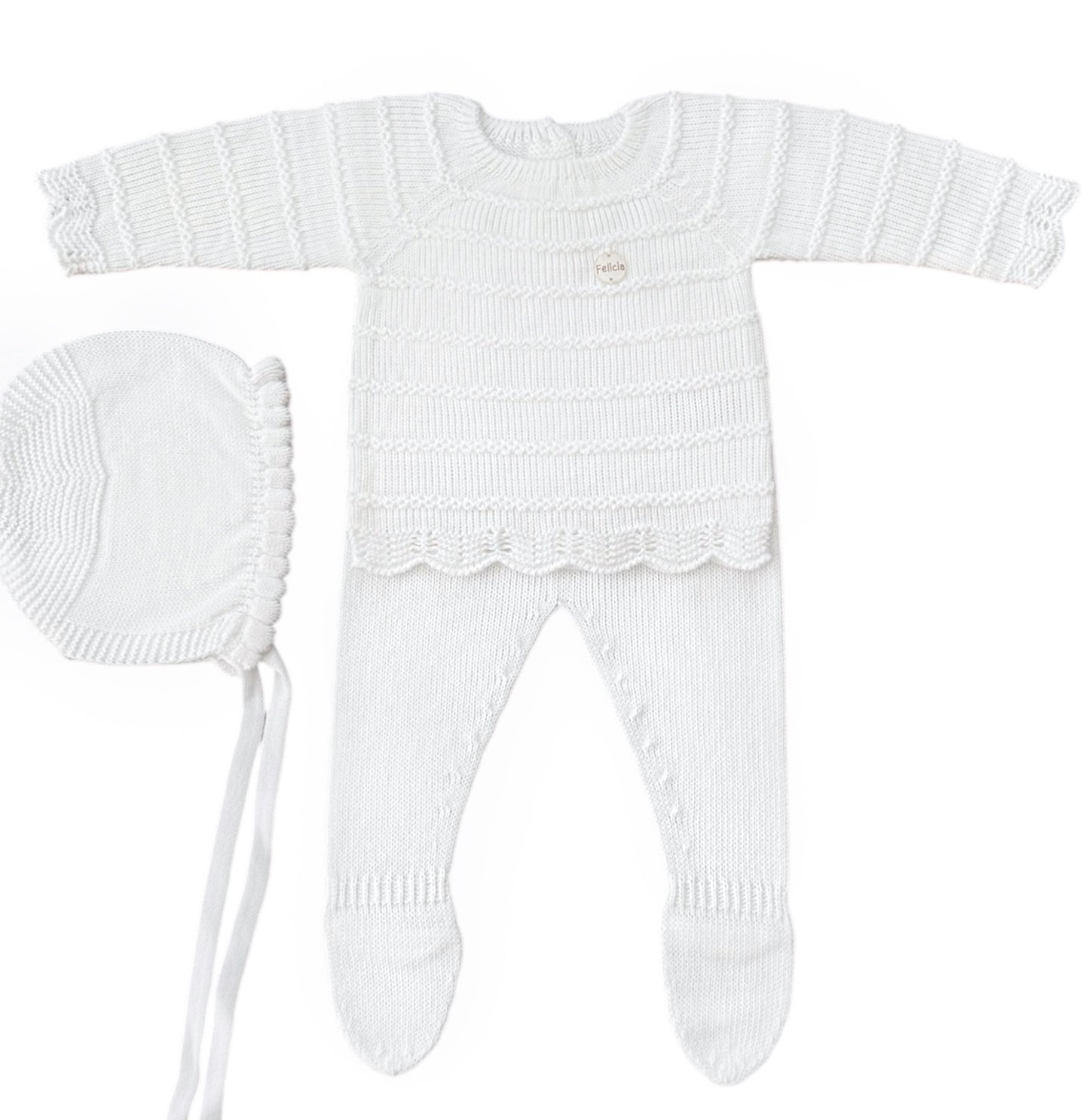 Conjunto Perle Blanco con Tejido Horizontal y Capota