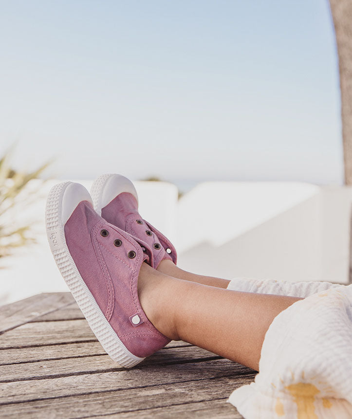 Zapatos de Lona sin Trenzas Rosa
