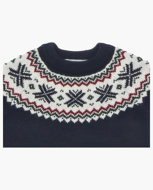 Suéter de Punto Jacquard Natale Marino