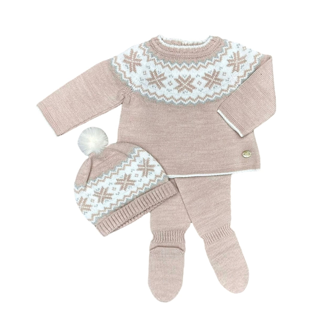 Conjunto de Punto Natale Rosa Empolvado