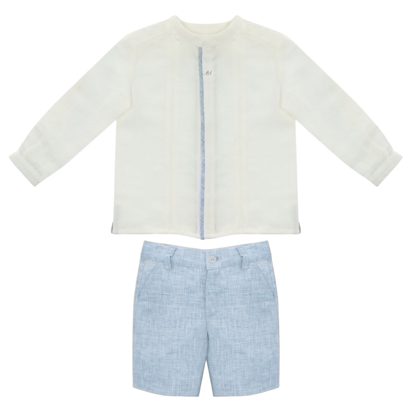 Conjunto Lino Bermuda Azul Celeste