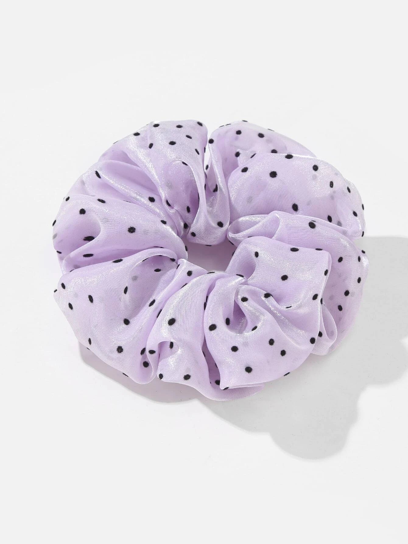 Scrunchie Organza Lila y Negro