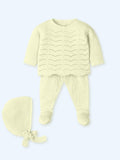 Conjunto Perle Onditas Amarillo Pastel con Capota a Juego