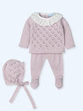 Conjunto Perle Malva con Cuello Plumeti Capota a Juego