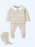 Conjunto Perle Natural Cluny Cuadros con Cuello Pique y Capota a Juego