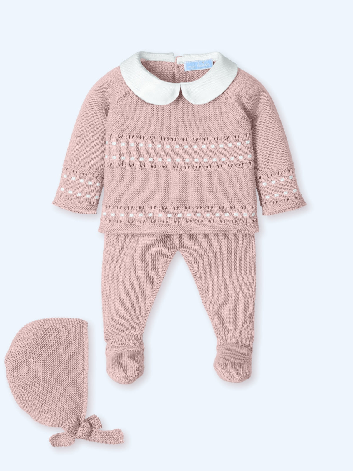 Conjunto Perle Rosa Palo Cluny Cuadros con Cuello Pique y Capota a Juego