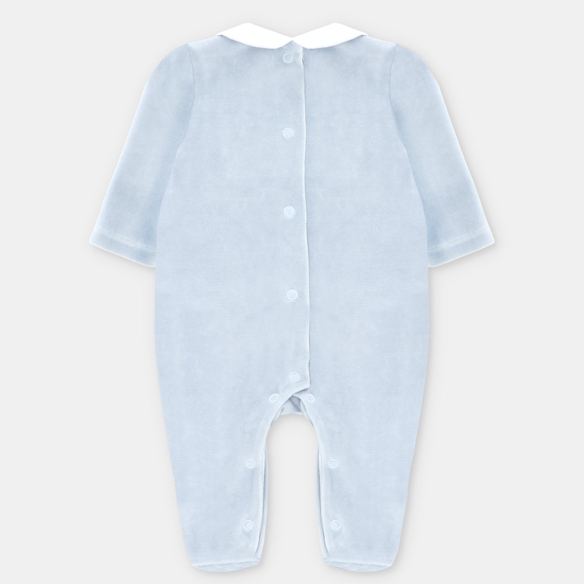 Pijama Velvet Celeste Grisaseo con Nido de Abeja