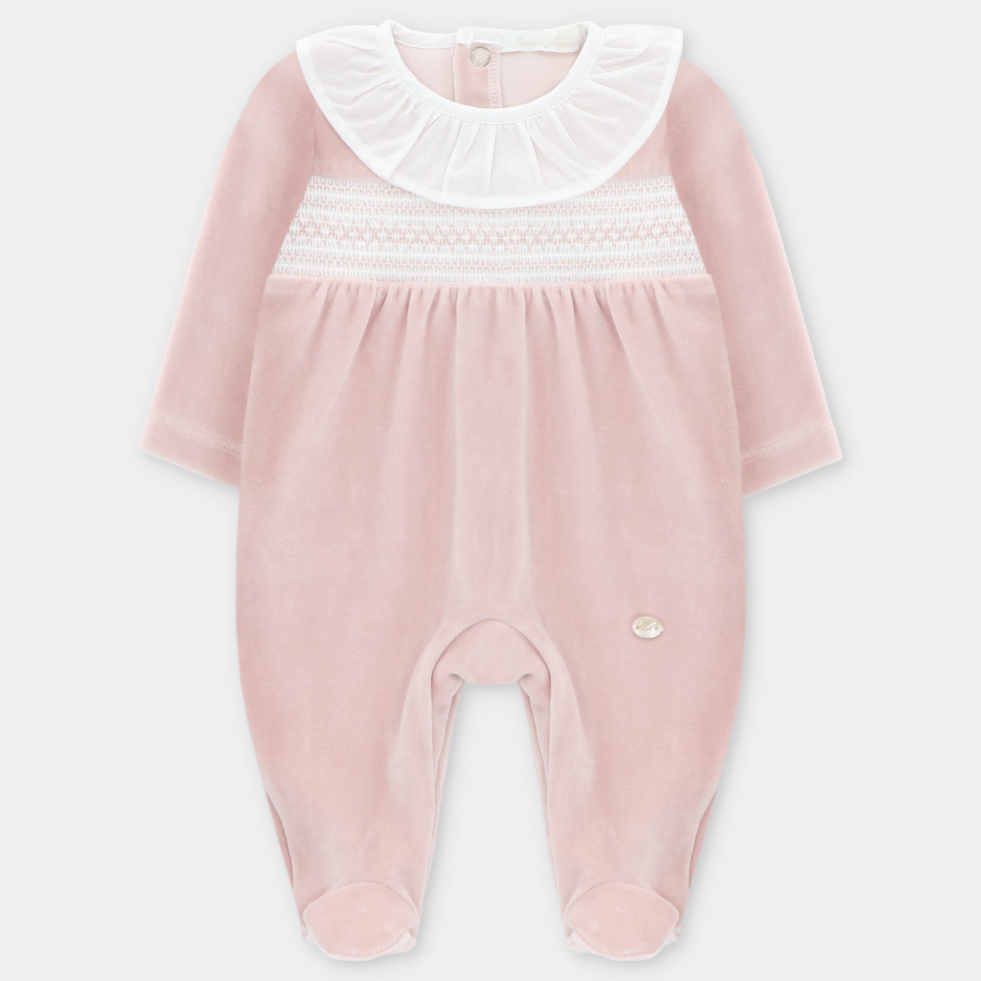 Pijama Velvet Rosa Empolvado con Nido de Abeja