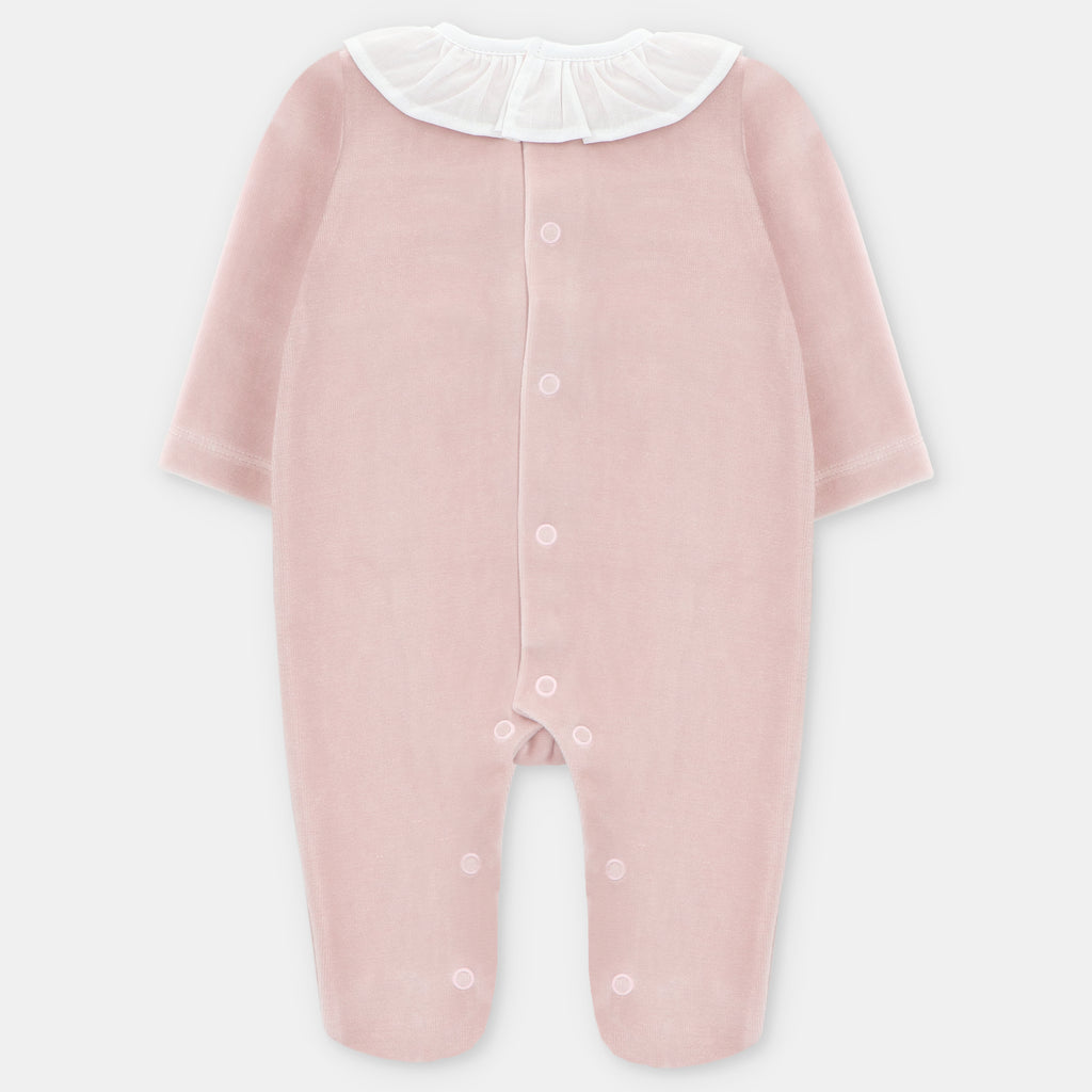 Pijama Velvet Rosa Empolvado con Nido de Abeja