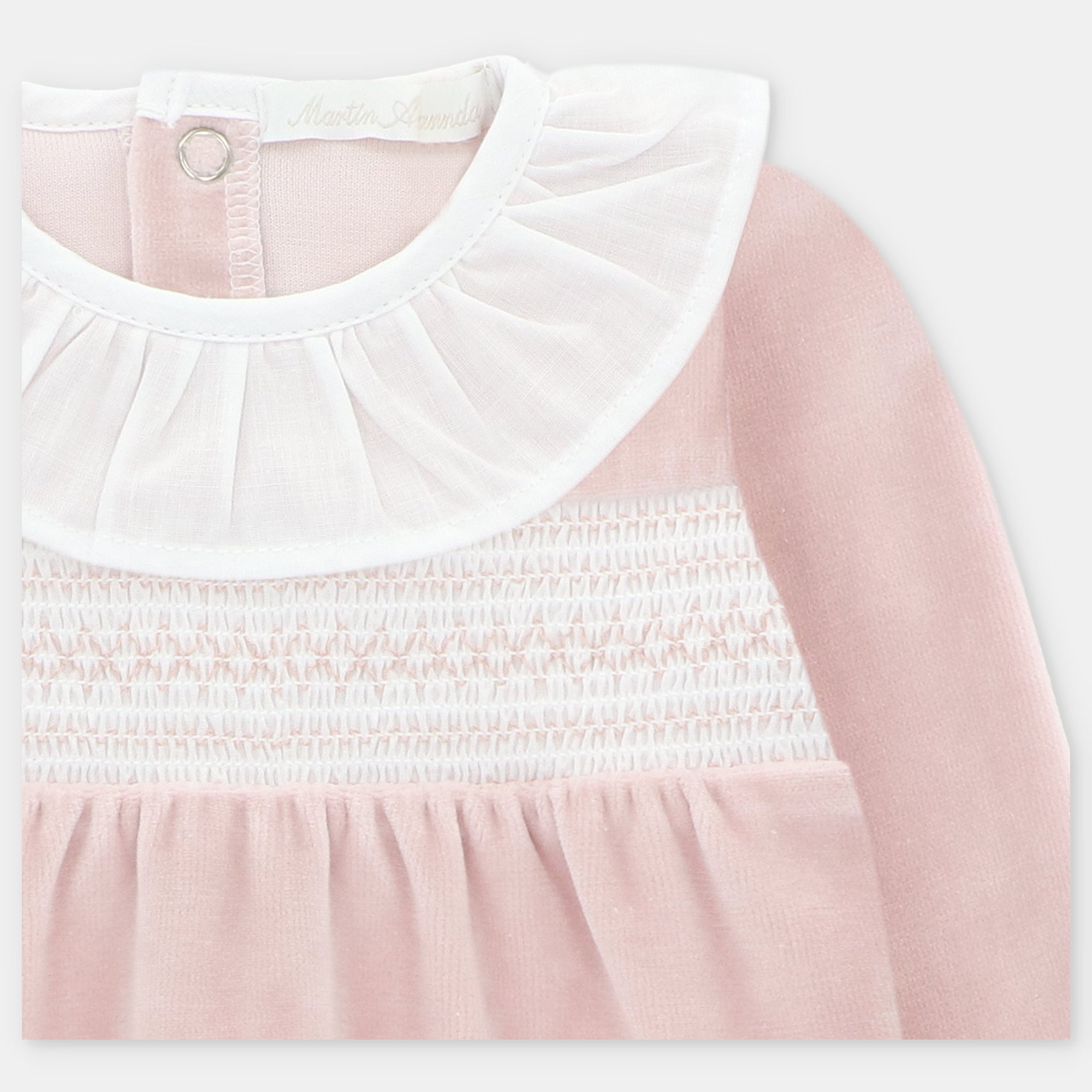 Pijama Velvet Rosa Empolvado con Nido de Abeja