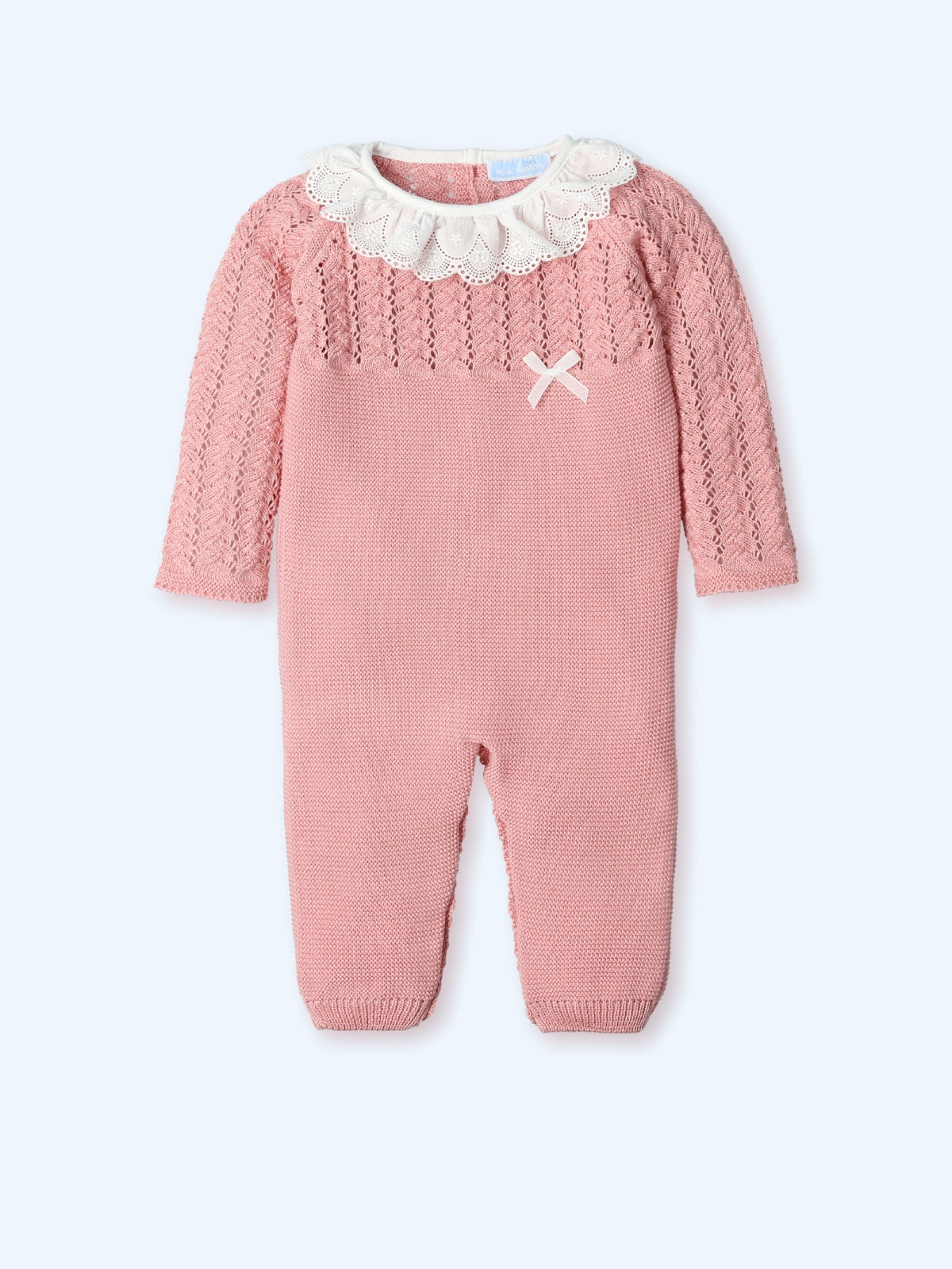 Pijama Tejida Blossom con Blonda Bordada