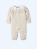 Pijama Tejida Natural con Blonda Bordada