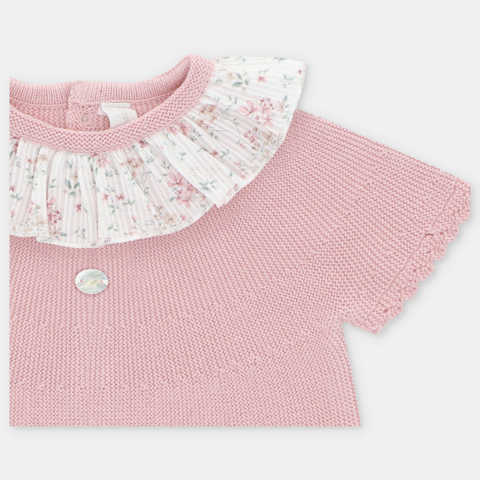 Conjunto de Punto Rosa Palo con Cubre Panal de Flores Toronto