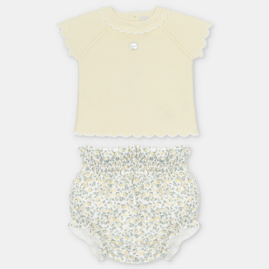 Conjunto de Punto Amarillo Pastel con Cubre Panal Winnipeg