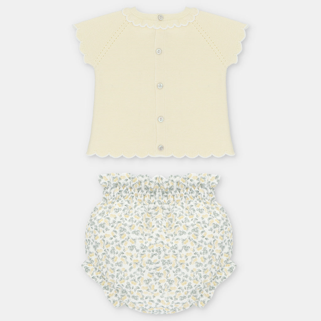 Conjunto de Punto Amarillo Pastel con Cubre Panal Winnipeg