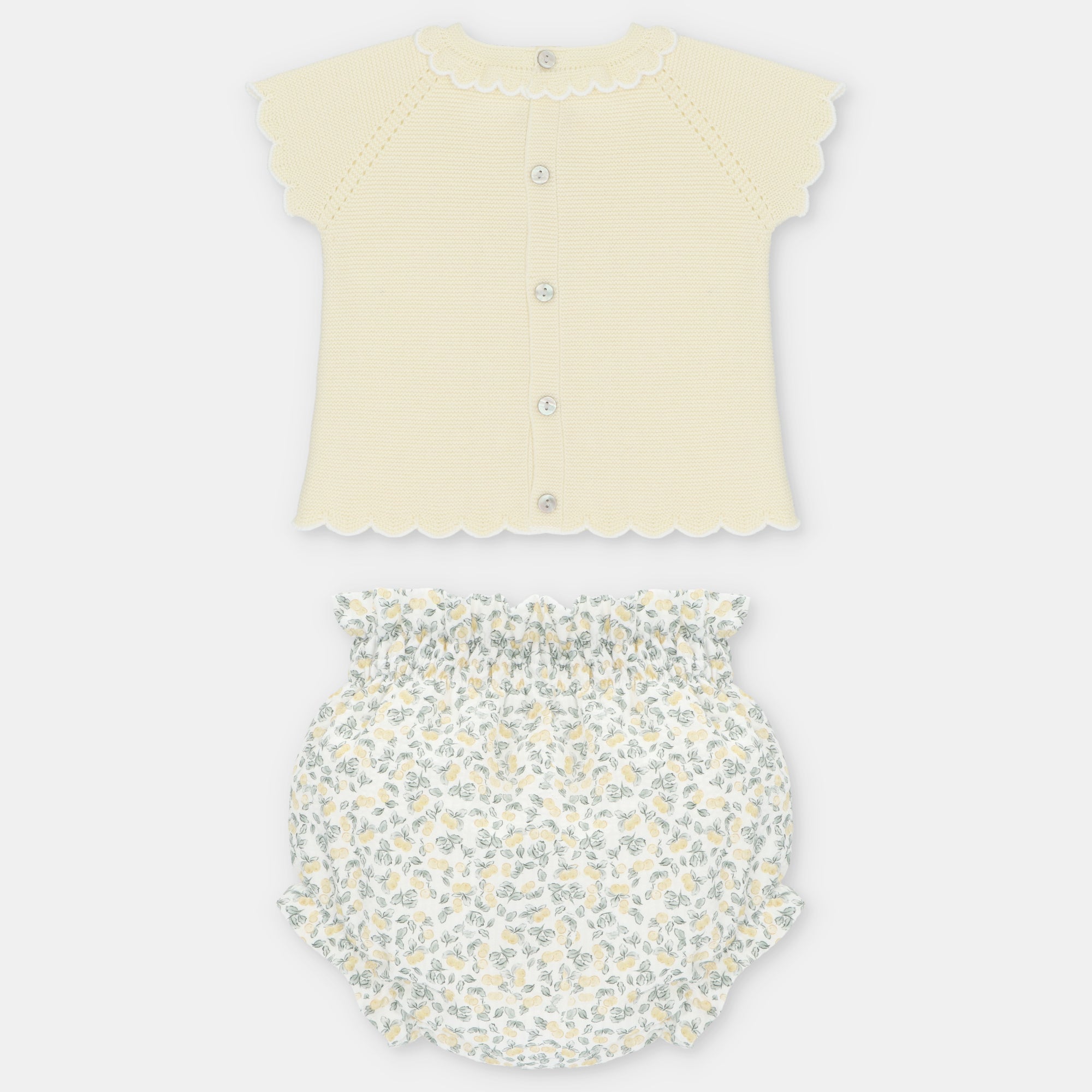 Conjunto de Punto Amarillo Pastel con Cubre Panal Winnipeg