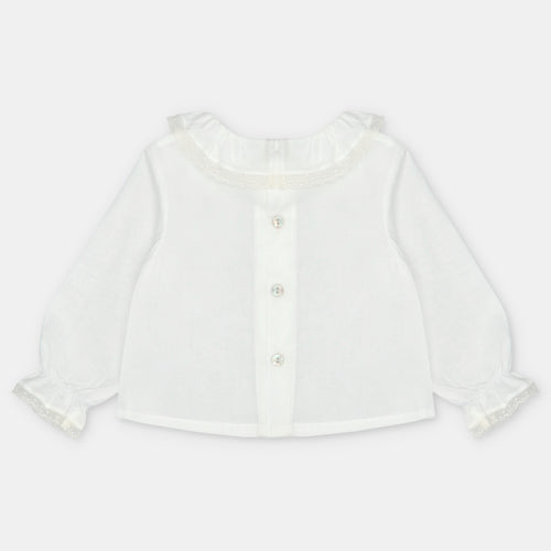 Blusa Blanca con Cuello Batista