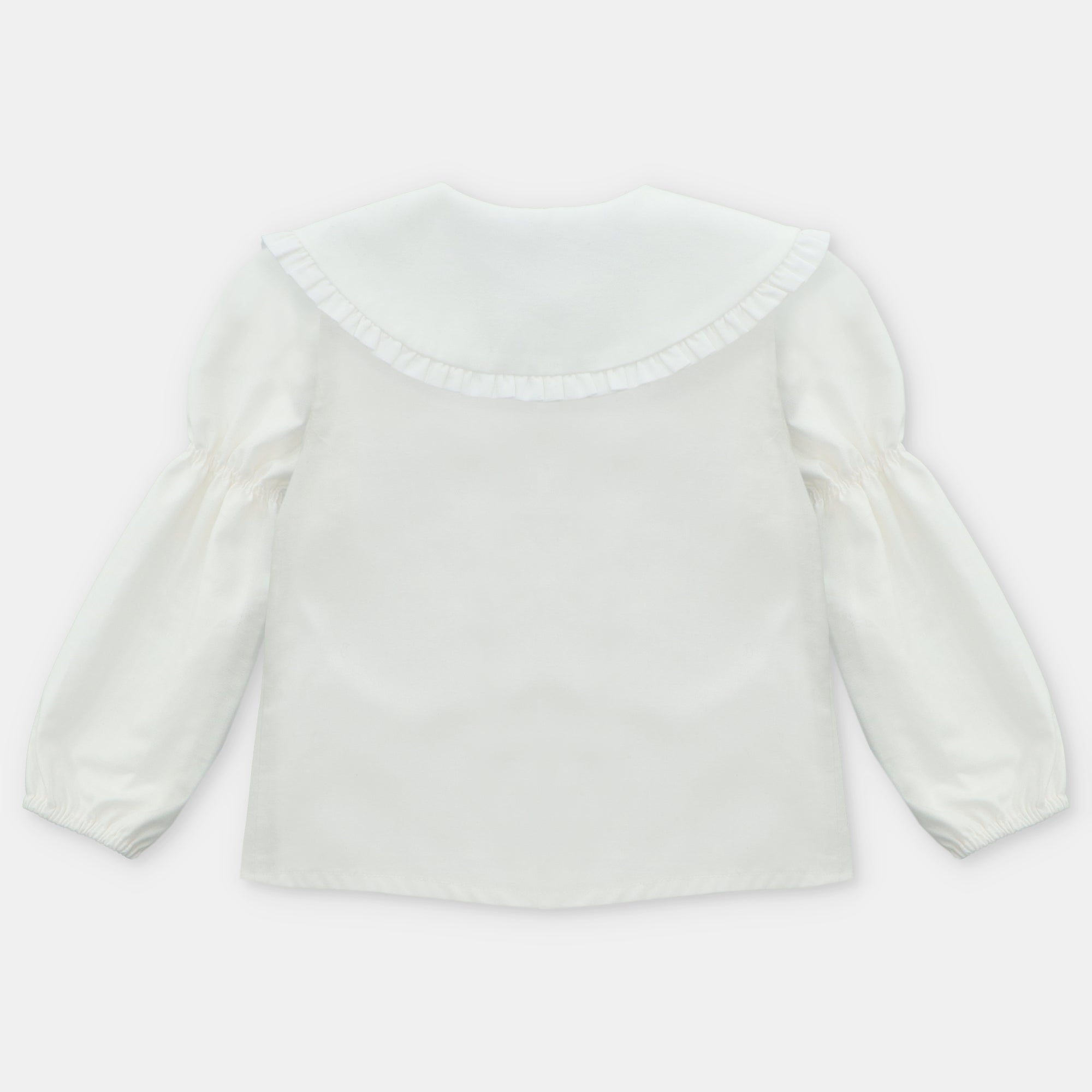 Camisa Blanca Maxi Cuello con Mangas Abullonadas