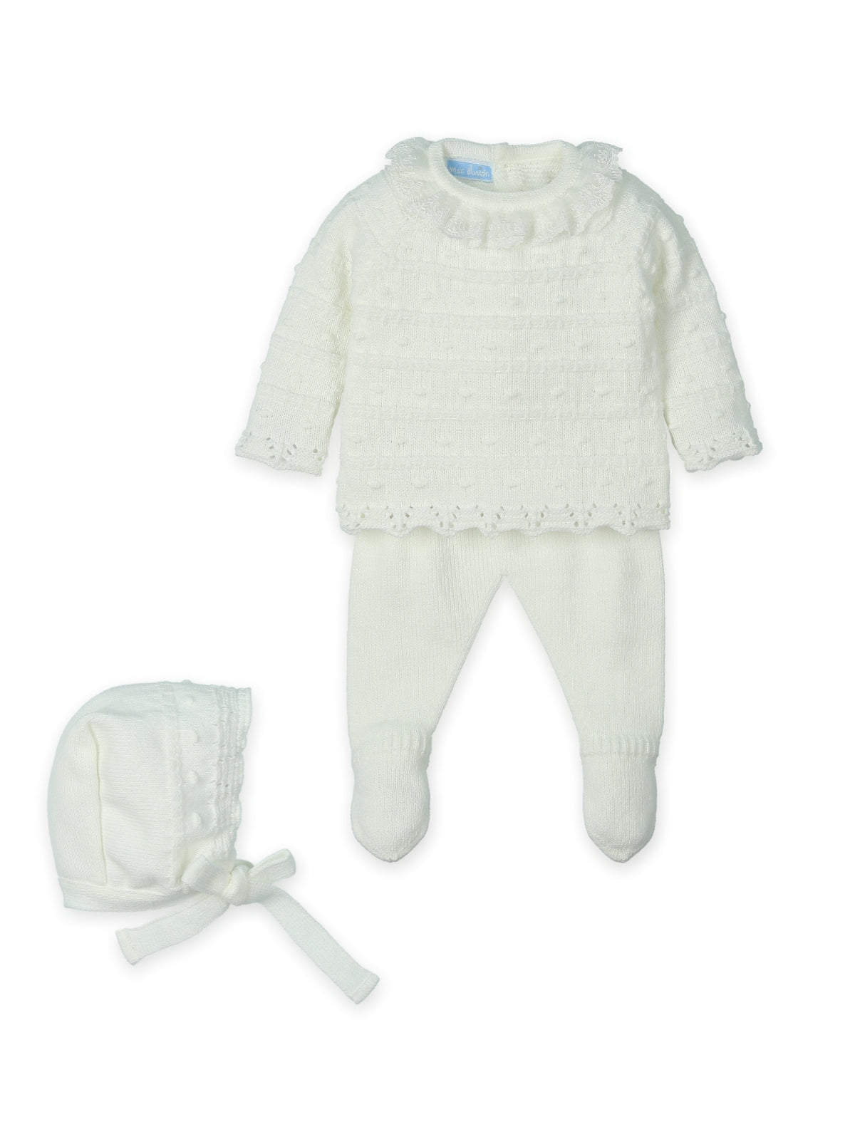 Conjunto Perle Crudo con Cuello Batista y Capota a Juego