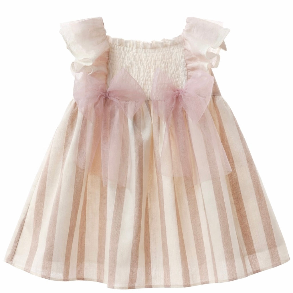 Vestido de Lineas Rosa Empolvado Colección Trieste