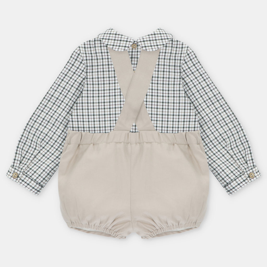 Conjunto de Tirantes Camisa a Cuadros Verde y Braga Kaki Brighton