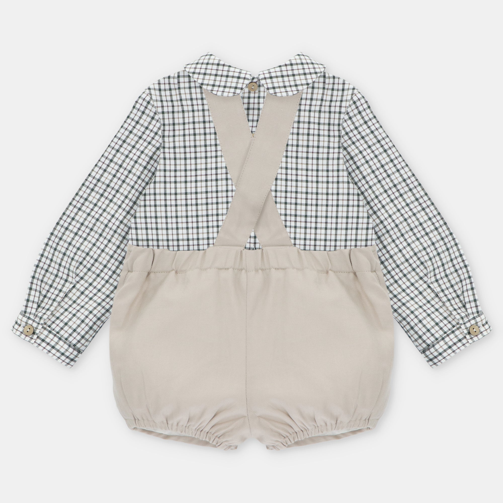 Conjunto de Tirantes Camisa a Cuadros Verde y Braga Kaki Brighton