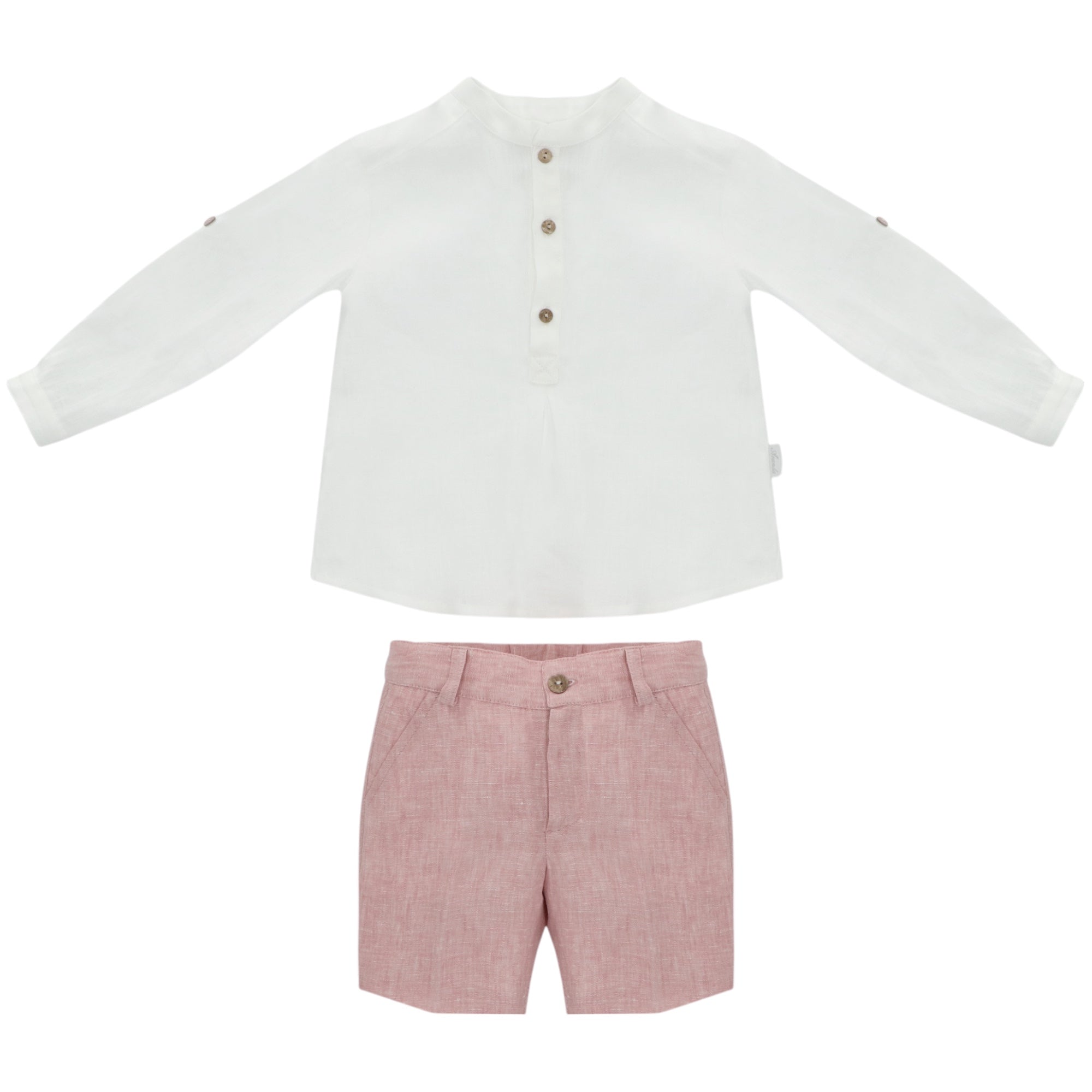 Conjunto Lino de Bermuda Rosa Empolvado