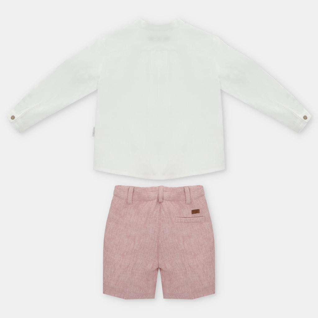 Conjunto Lino de Bermuda Rosa Empolvado