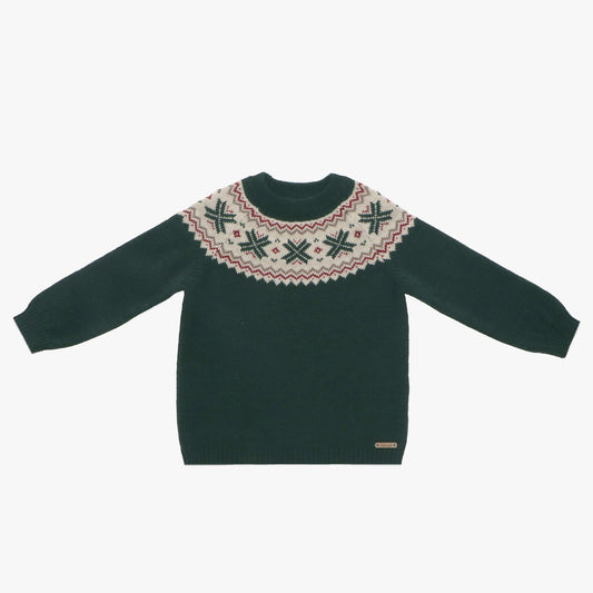 Suéter de Punto Jacquard Natale Verde