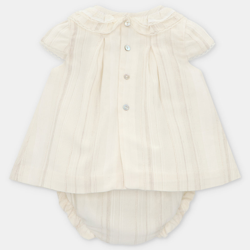 Jesusito de Lino con Lineas Beige y Braguita