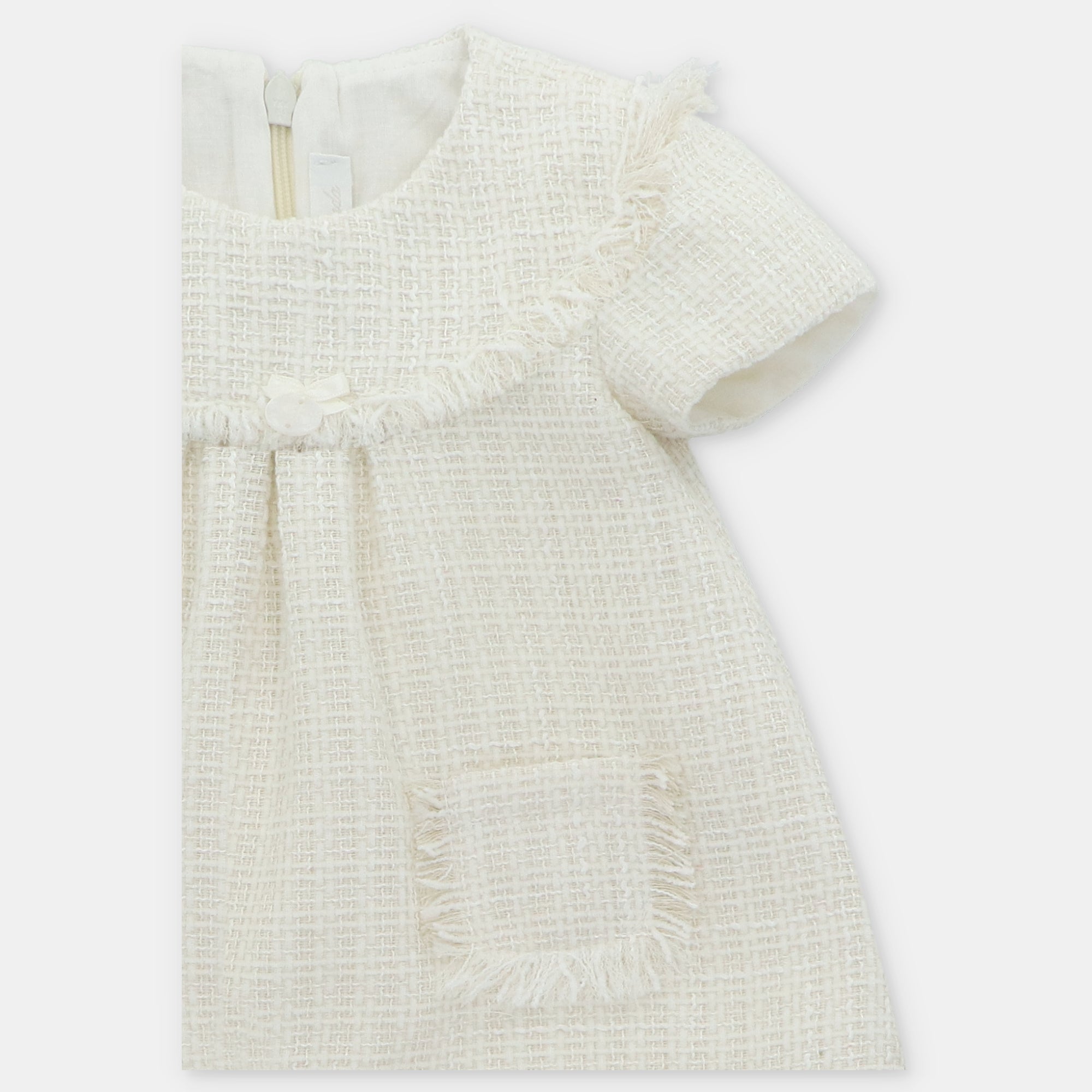 Jesusito Tweed Crudo con Destellos Plateados y Cubre Panal a Juego Derby