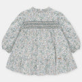 Vestido Flores con Nido de Abeja Cuello Alto Brighton