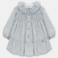 Vestido Microestampado de Flores con Cuello Peter Pan en Costwold