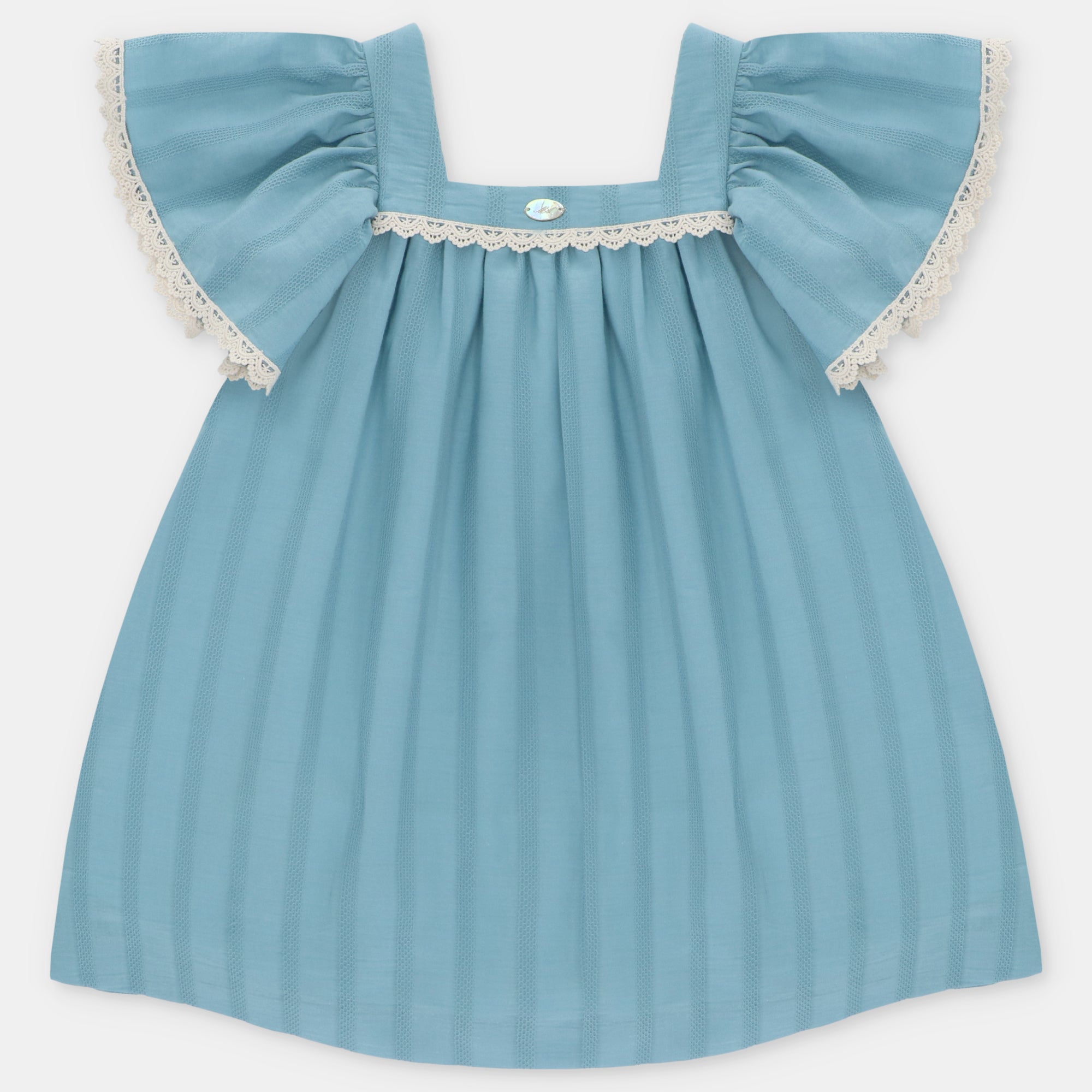 Vestido Voile Rayas Azul Pardo Milton