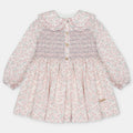 Vestido Rosa Empolvado Nido de Abeja Coleccion Lena