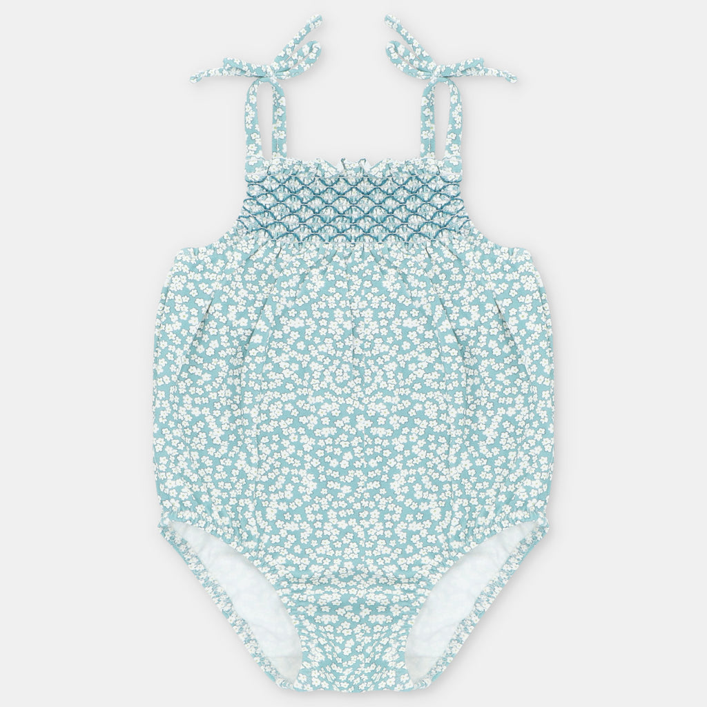 Traje de Bano Entero de Flores con Nido de Abeja Picnic