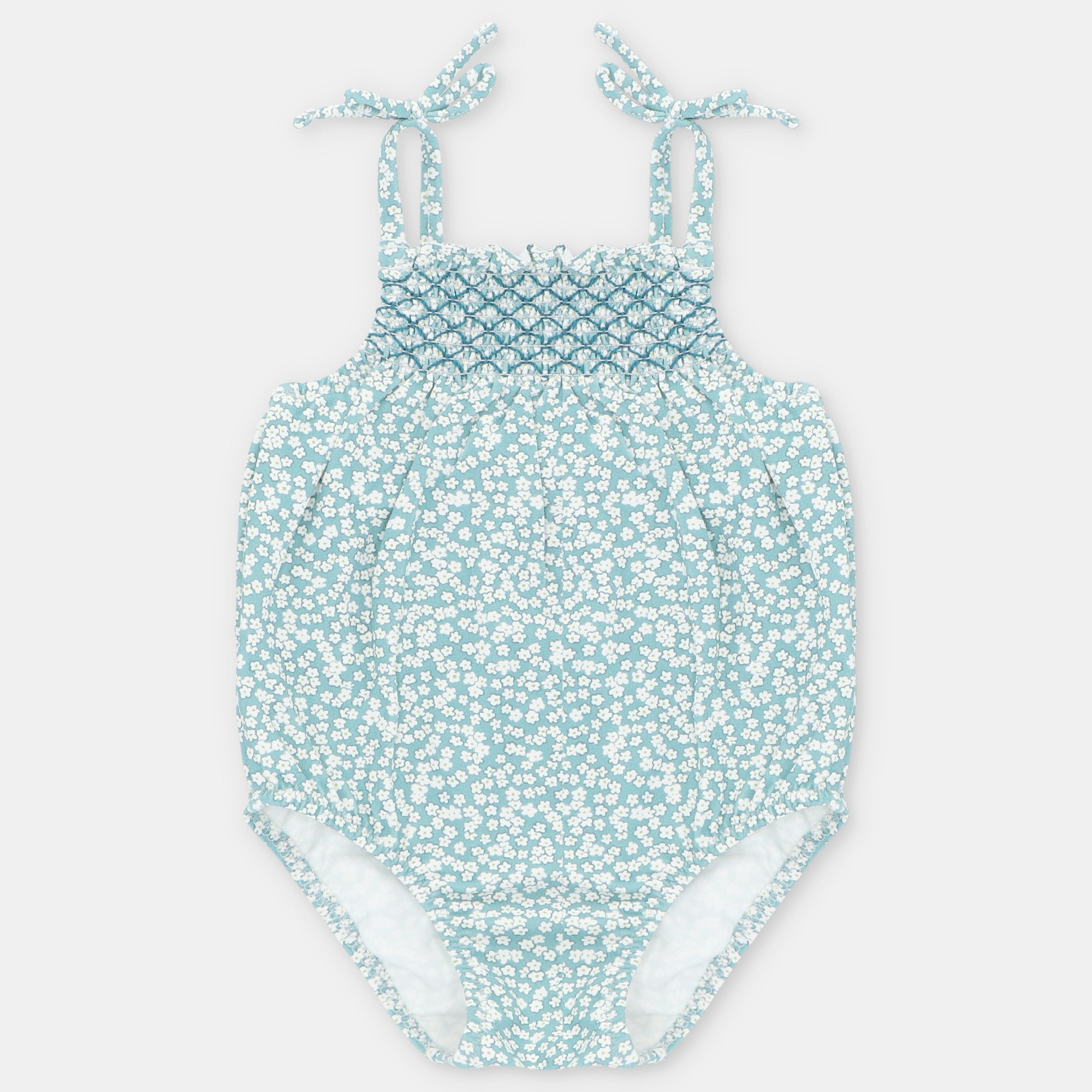 Traje de Bano Entero de Flores con Nido de Abeja Picnic