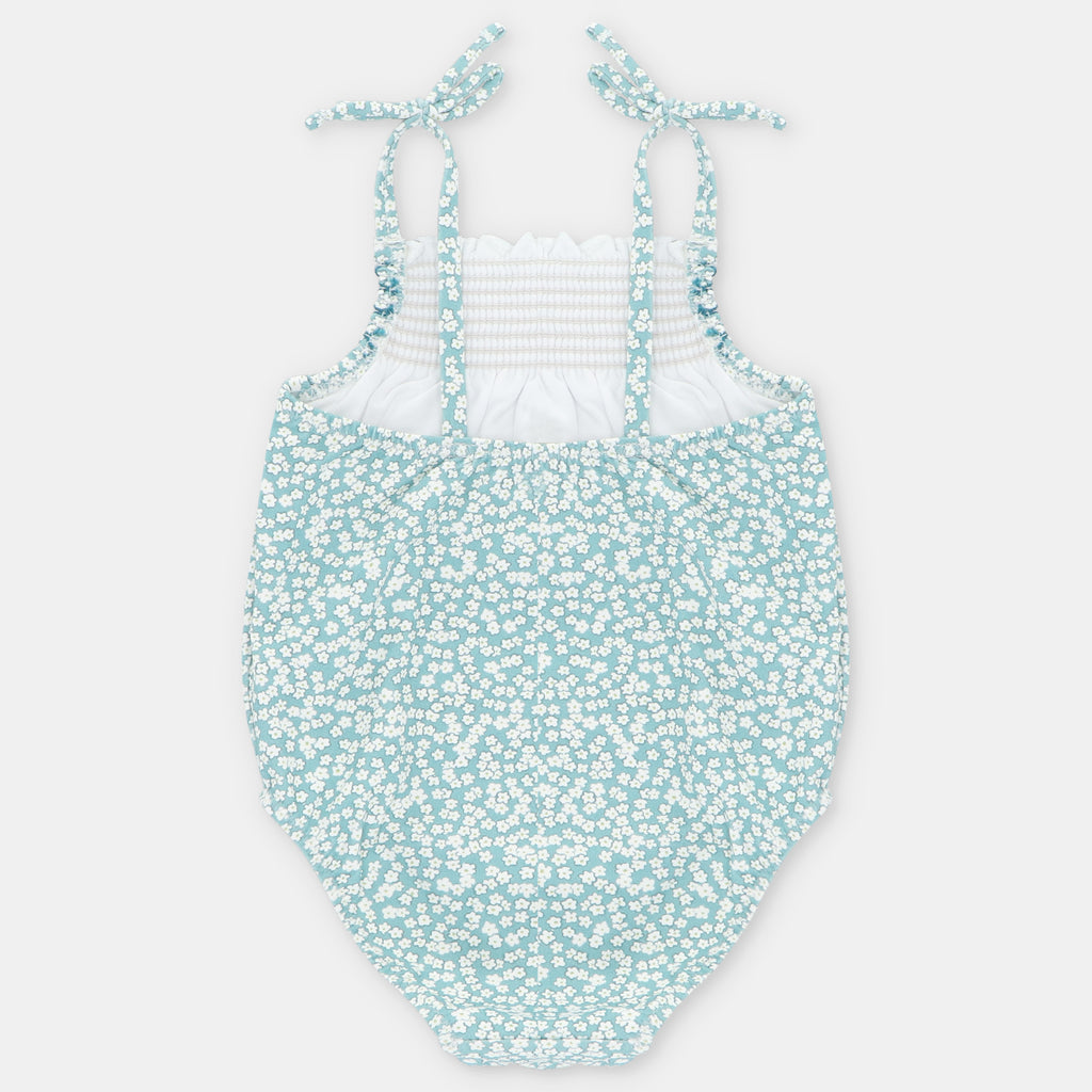 Traje de Bano Entero de Flores con Nido de Abeja Picnic