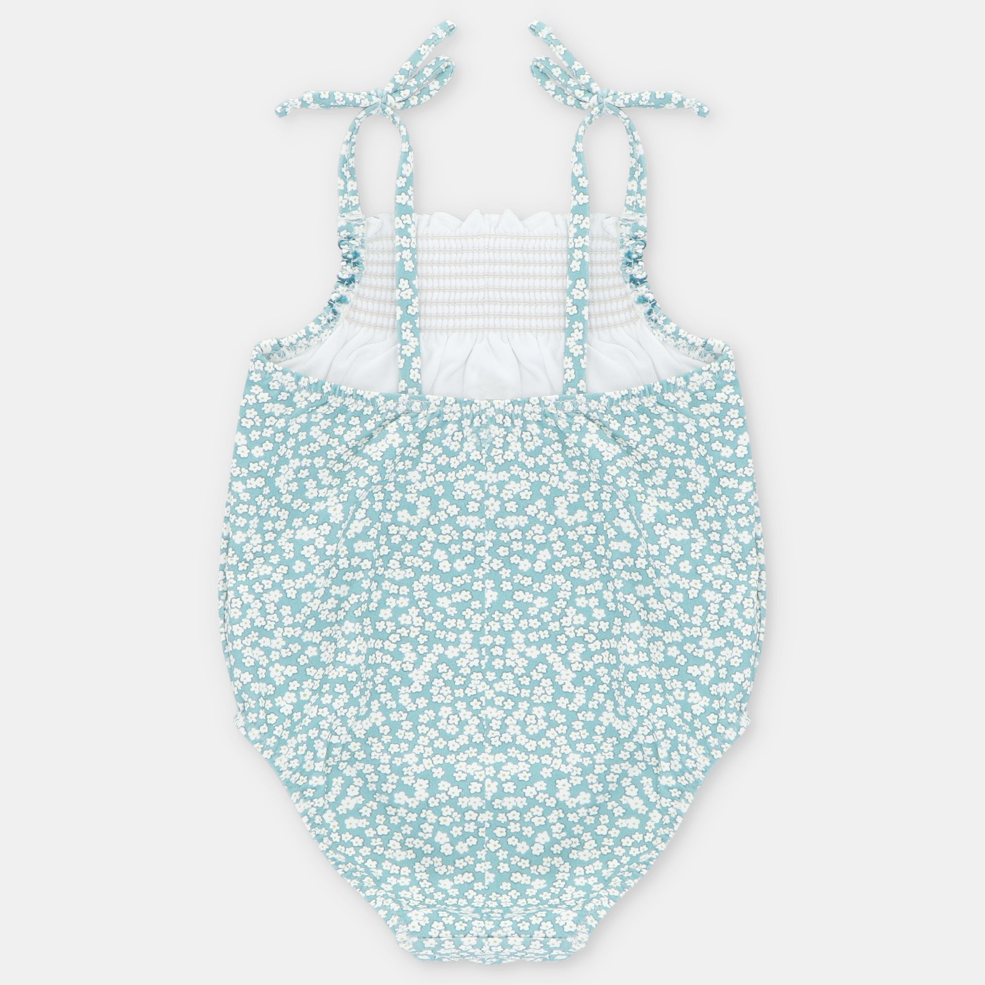 Traje de Bano Entero de Flores con Nido de Abeja Picnic