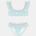 Bikini Cuadros Verde Agua con Nido de Abeja Picnic