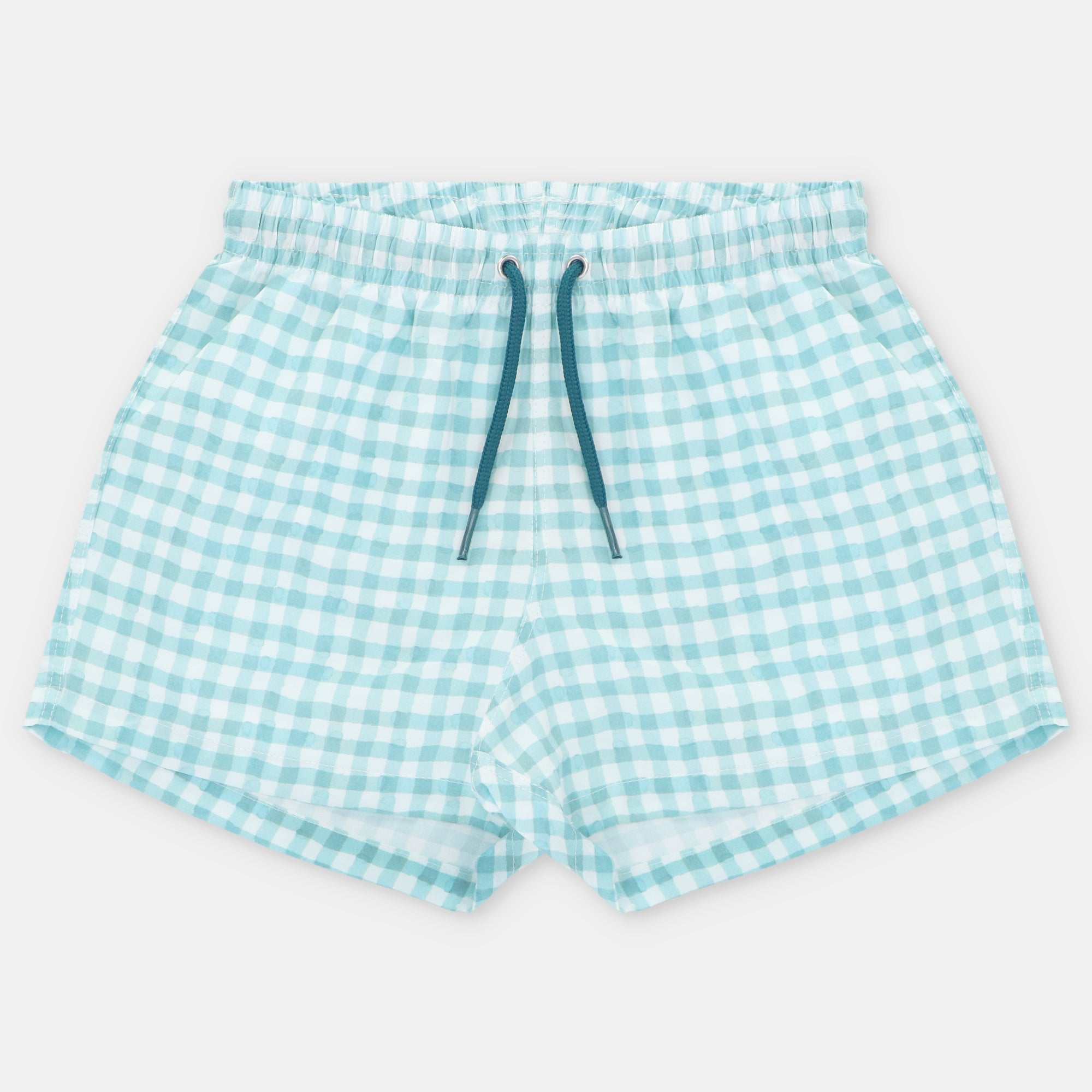 Short de Bano Cuadros Verde Agua Picnic