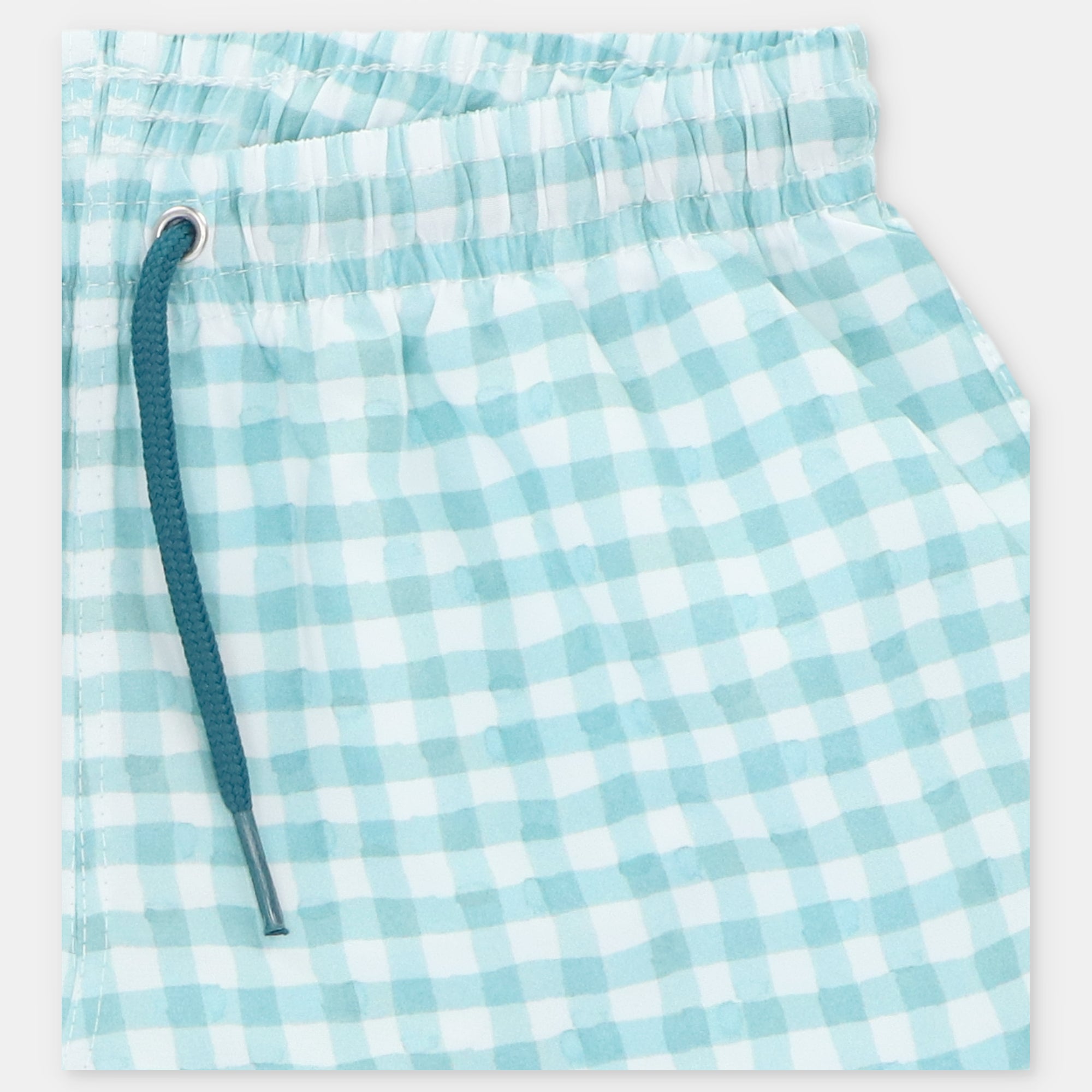 Short de Bano Cuadros Verde Agua Picnic