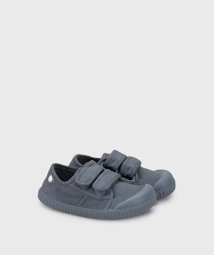 Zapato de Lona Barefoot Azul con Cierre Magico