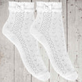 Calcetines Cortos Calados Ceremonia Blancos